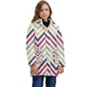 Colorful Chevron Kid s Hooded Longline Puffer Jacket View1