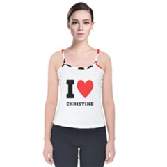 I Love Christine Velvet Spaghetti Strap Top by ilovewhateva