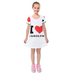 I Love Carolyn Kids  Short Sleeve Velvet Dress by ilovewhateva