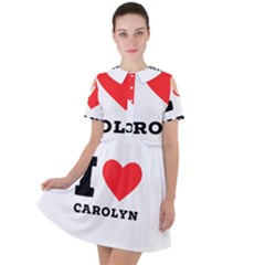 I Love Carolyn Short Sleeve Shoulder Cut Out Dress  by ilovewhateva