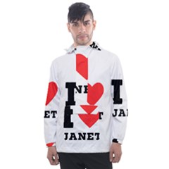 I Love Janet Men s Front Pocket Pullover Windbreaker by ilovewhateva