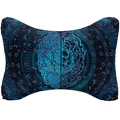 Artificial Intelligence Network Blue Art Seat Head Rest Cushion by Semog4