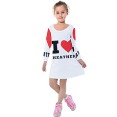 I Love Heather Kids  Long Sleeve Velvet Dress by ilovewhateva