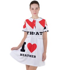 I Love Heather Short Sleeve Shoulder Cut Out Dress  by ilovewhateva