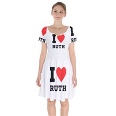 I Love Ruth Short Sleeve Bardot Dress by ilovewhateva