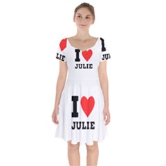 I Love Julie Short Sleeve Bardot Dress by ilovewhateva