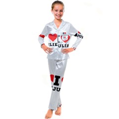 I Love Julie Kid s Satin Long Sleeve Pajamas Set by ilovewhateva