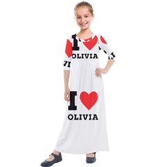 I Love Olivia Kids  Quarter Sleeve Maxi Dress by ilovewhateva