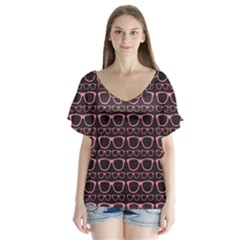 Pattern 197 V-neck Flutter Sleeve Top by GardenOfOphir