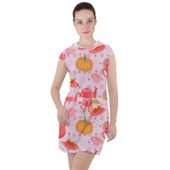 Pumpkin Tea Cup Pie Dessert Drawstring Hooded Dress by Semog4