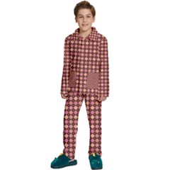 Pattern 252 Kids  Long Sleeve Velvet Pajamas Set by GardenOfOphir