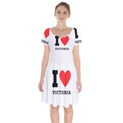 I Love Victoria Short Sleeve Bardot Dress by ilovewhateva