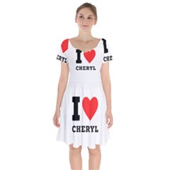 I Love Cheryl Short Sleeve Bardot Dress by ilovewhateva