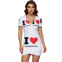 I Love Jacqueline Low Cut Cap Sleeve Mini Dress by ilovewhateva