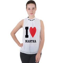 I Love Martha Mock Neck Chiffon Sleeveless Top by ilovewhateva