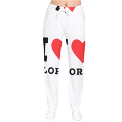 I Love Gloria  Women Velvet Drawstring Pants by ilovewhateva