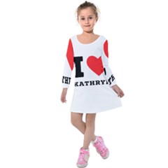 I Love Kathryn Kids  Long Sleeve Velvet Dress by ilovewhateva