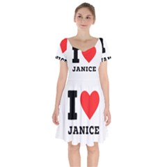 I Love Janice Short Sleeve Bardot Dress by ilovewhateva