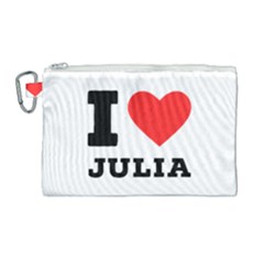 I Love Julia  Canvas Cosmetic Bag (large) by ilovewhateva