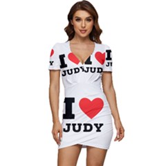 I Love Judy Low Cut Cap Sleeve Mini Dress by ilovewhateva