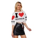 I love sophia Mid Sleeve Drawstring Hem Top View3