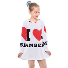 I Love Amber Kids  Long Sleeve Dress by ilovewhateva