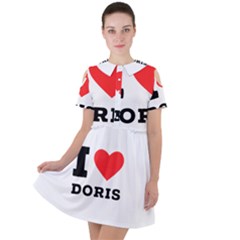 I Love Doris Short Sleeve Shoulder Cut Out Dress  by ilovewhateva