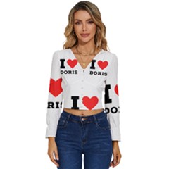 I Love Doris Long Sleeve V-neck Top by ilovewhateva