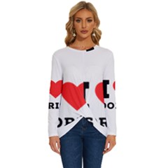 I Love Doris Long Sleeve Crew Neck Pullover Top by ilovewhateva