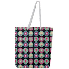 Chic Floral Pattern Full Print Rope Handle Tote (large) by GardenOfOphir