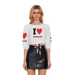 I Love Marilyn Mid Sleeve Drawstring Hem Top by ilovewhateva