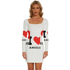 I Love Daniella Long Sleeve Square Neck Bodycon Velvet Dress by ilovewhateva