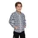 Gray And White Owl Pattern Kids  Windbreaker View1