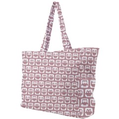 Light Pink And White Owl Pattern Simple Shoulder Bag by GardenOfOphir