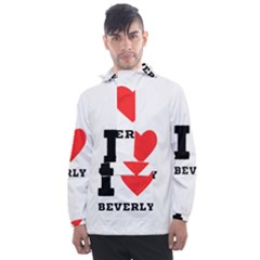 I Love Beverly Men s Front Pocket Pullover Windbreaker by ilovewhateva