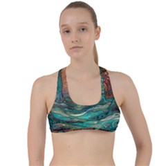 Ai Generated Tree Forest Mystical Forest Nature Criss Cross Racerback Sports Bra by Ravend