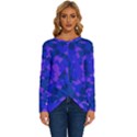 Cold Colorful Geometric Abstract Pattern Long Sleeve Crew Neck Pullover Top View1