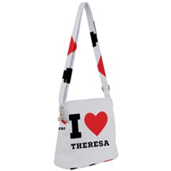 I Love Theresa Zipper Messenger Bag by ilovewhateva