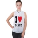 I love diane Mock Neck Chiffon Sleeveless Top View1