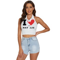 I Love Natalie Backless Halter Cami Shirt by ilovewhateva