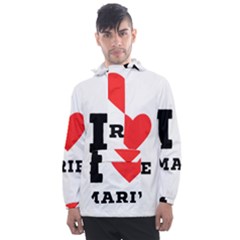 I Love Marie Men s Front Pocket Pullover Windbreaker by ilovewhateva