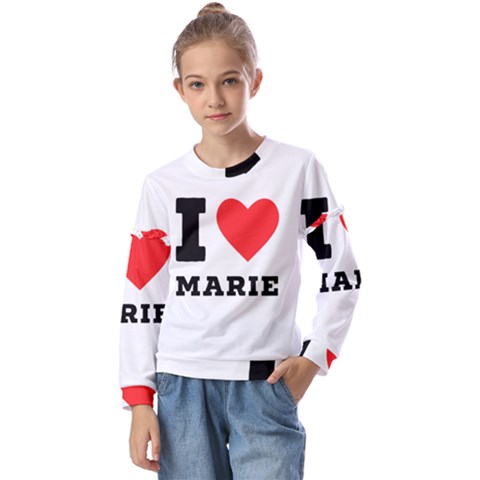 I Love Marie Kids  Long Sleeve Tee With Frill  by ilovewhateva