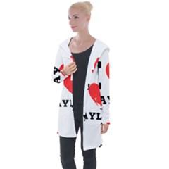 I Love Kayla Longline Hooded Cardigan by ilovewhateva