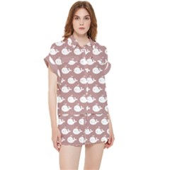 Cute Whale Illustration Pattern Chiffon Lounge Set by GardenOfOphir