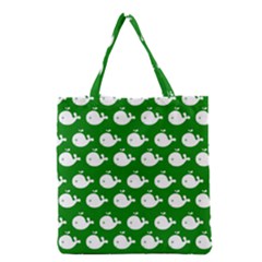 Cute Whale Illustration Pattern Grocery Tote Bag by GardenOfOphir