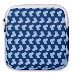 Blue Cute Baby Socks Illustration Pattern Mini Square Pouch by GardenOfOphir