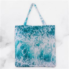 Tropical Blue Ocean Wave Grocery Tote Bag by Jack14