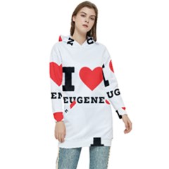 I Love Eugene Women s Long Oversized Pullover Hoodie by ilovewhateva