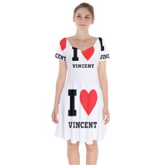 I Love Vincent  Short Sleeve Bardot Dress by ilovewhateva