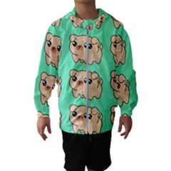 Puppy Pattern Dog Pet Kids  Hooded Windbreaker by Jancukart